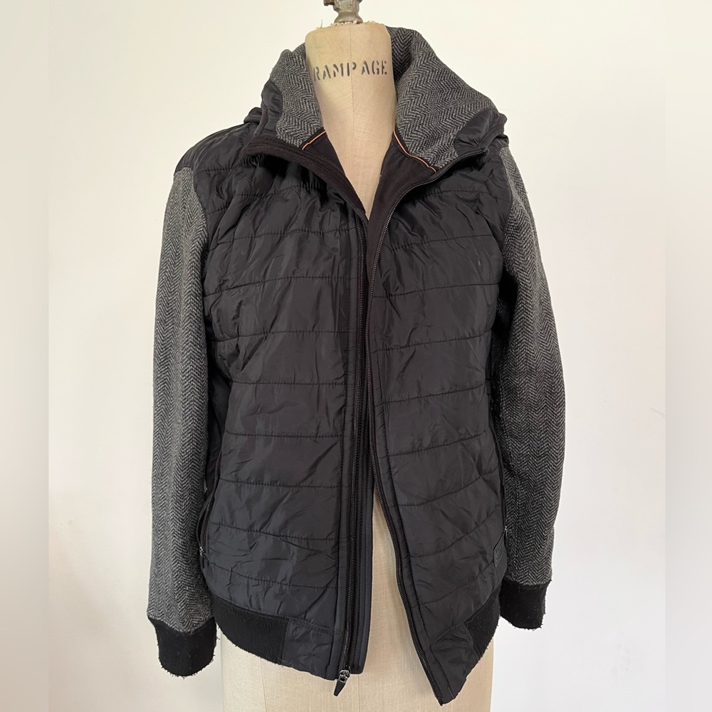 Abercrombie & Fitch Womens black Long Sleeve Pockets Quilted Puffer Coat Size XS